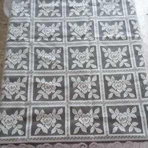 Floral Lace Ivory Square Table Scarf  24x24